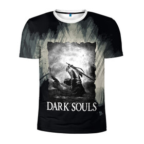 Мужская футболка 3D спортивная с принтом DARK SOULS 3 в Петрозаводске, 100% полиэстер с улучшенными характеристиками | приталенный силуэт, круглая горловина, широкие плечи, сужается к линии бедра | dark souls | darksouls | tegunvte | демоны | рыцарь | средневековье | темные души