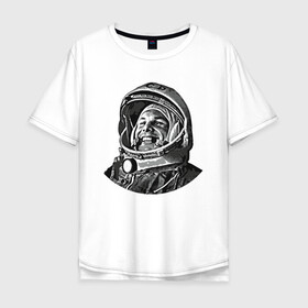 Мужская футболка хлопок Oversize с принтом Поехали Ю.Г. в Петрозаводске, 100% хлопок | свободный крой, круглый ворот, “спинка” длиннее передней части | moon | арт | гагарин | день космонавтики | звезды | космонавт | космос | лого | луна | небо | планеты