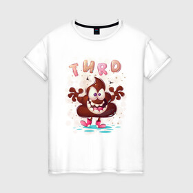 Женская футболка хлопок с принтом Turd в Петрозаводске, 100% хлопок | прямой крой, круглый вырез горловины, длина до линии бедер, слегка спущенное плечо | Тематика изображения на принте: анимация | арт | графика | кучка | мультяшки