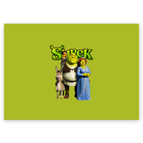 Поздравительная открытка с принтом Шрек Shrek в Петрозаводске, 100% бумага | плотность бумаги 280 г/м2, матовая, на обратной стороне линовка и место для марки
 | cartoon | fiona | shrek | болото | детям | комедия | кот в сапогах | мультик | огр | осел | персонажи мультфильмов | тролль | фиона | шрек