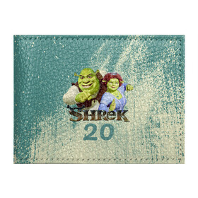 Обложка для студенческого билета с принтом Shrek в Петрозаводске, натуральная кожа | Размер: 11*8 см; Печать на всей внешней стороне | dreamworks | shrek | арт | лого | мультфильм | постер | шрек