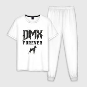 Мужская пижама хлопок с принтом DMX Forever в Петрозаводске, 100% хлопок | брюки и футболка прямого кроя, без карманов, на брюках мягкая резинка на поясе и по низу штанин
 | dmx | dog | earl simmons | hip hop | music | new york | rap | rapper | rip | ruff ryders | диэмикс | музыка | нью йорк | пёс | рэп | рэпер | хипхоп | эрл симмонс