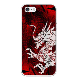 Чехол для iPhone 5/5S матовый с принтом Chinese Dragon в Петрозаводске, Силикон | Область печати: задняя сторона чехла, без боковых панелей | Тематика изображения на принте: китайский дракон | монстр | силуэт | символ добра | тату | ящерица