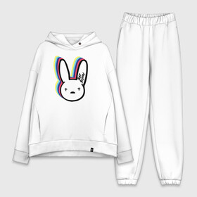 Женский костюм хлопок Oversize с принтом Bad Bunny logo в Петрозаводске,  |  | Тематика изображения на принте: bad bunny | benito antonio martnez ocasio | hip hop | latin trap | logo | music | rap | rnb | singer | star | бенито антонио мартинес окасио | звезда | латинский трэп | логотип | музыка | певец | рнб | рэп | хип хоп