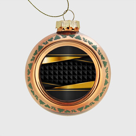 Стеклянный ёлочный шар с принтом 3D luxury black gold Плиты 3Д в Петрозаводске, Стекло | Диаметр: 80 мм | luxury | versace | vip | абстракция | версаче | вип | паттерн | роскошь | текстуры