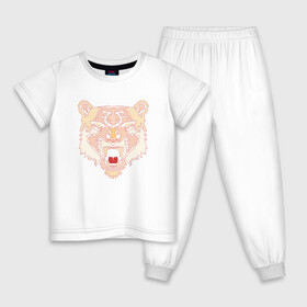 Детская пижама хлопок с принтом Морда медведя в Петрозаводске, 100% хлопок |  брюки и футболка прямого кроя, без карманов, на брюках мягкая резинка на поясе и по низу штанин
 | bear | голова | голова медведя | зверь | медведь | мишка