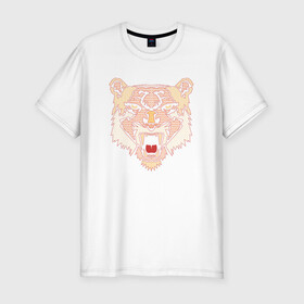 Мужская футболка хлопок Slim с принтом Морда медведя в Петрозаводске, 92% хлопок, 8% лайкра | приталенный силуэт, круглый вырез ворота, длина до линии бедра, короткий рукав | bear | голова | голова медведя | зверь | медведь | мишка