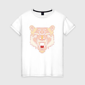 Женская футболка хлопок с принтом Морда медведя в Петрозаводске, 100% хлопок | прямой крой, круглый вырез горловины, длина до линии бедер, слегка спущенное плечо | bear | голова | голова медведя | зверь | медведь | мишка