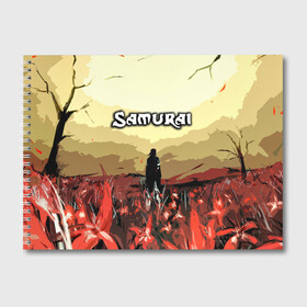 Альбом для рисования с принтом SAMURAI PROJECT RED в Петрозаводске, 100% бумага
 | матовая бумага, плотность 200 мг. | Тематика изображения на принте: 2077 | cd projekt red | cyberpunk | cyberpunk 2077 | game | samurai | арт | будущее | видеоигра | игра | киберпанк | киберпанк 2077 | киборг | киборги