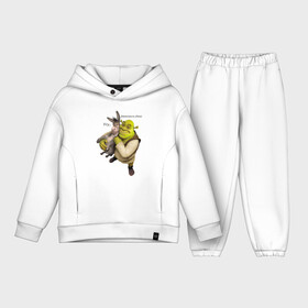 Детский костюм хлопок Oversize с принтом Shrek Donkey в Петрозаводске,  |  | dreamworks | shrek | арт | лого | мультфильм | постер | шрек