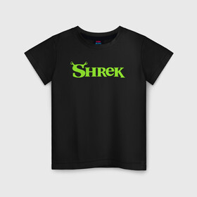 Детская футболка хлопок с принтом Shrek | Logo (Z) в Петрозаводске, 100% хлопок | круглый вырез горловины, полуприлегающий силуэт, длина до линии бедер | Тематика изображения на принте: dreamworks | logo | shrek | зелёный огр | мульт | мультфильм | приключения