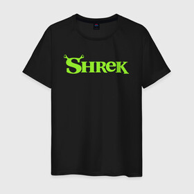 Мужская футболка хлопок с принтом Shrek | Logo (Z) в Петрозаводске, 100% хлопок | прямой крой, круглый вырез горловины, длина до линии бедер, слегка спущенное плечо. | dreamworks | logo | shrek | зелёный огр | мульт | мультфильм | приключения