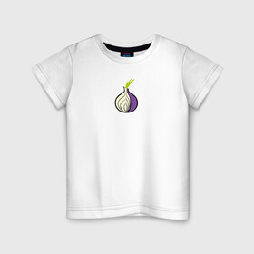Детская футболка хлопок с принтом Tor Browser в Петрозаводске, 100% хлопок | круглый вырез горловины, полуприлегающий силуэт, длина до линии бедер | Тематика изображения на принте: onion | tor | tor browser | даркнет | тор | тор браузер