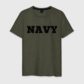 Мужская футболка хлопок с принтом NAVY в Петрозаводске, 100% хлопок | прямой крой, круглый вырез горловины, длина до линии бедер, слегка спущенное плечо. | Тематика изображения на принте: force | naval | navy | ocean | sea | us | вмф | военно морской | корабль | море | морской | океан | флот