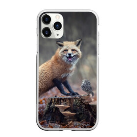 Чехол для iPhone 11 Pro матовый с принтом Лисица и птичка в Петрозаводске, Силикон |  | Тематика изображения на принте: fox | foxy | животное | звери | лиса | лисенок | лисичка | милая | рыжая | фокс