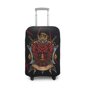 Чехол для чемодана 3D с принтом Красный китайский дракон в Петрозаводске, 86% полиэфир, 14% спандекс | двустороннее нанесение принта, прорези для ручек и колес | викинг | дракон | китай | китайский дракон | красный дракон | мифология | рыцарь | шлеп