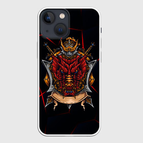 Чехол для iPhone 13 mini с принтом Красный китайский дракон в Петрозаводске,  |  | викинг | дракон | китай | китайский дракон | красный дракон | мифология | рыцарь | шлеп