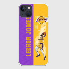 Чехол для iPhone 13 с принтом Леброн NBA в Петрозаводске,  |  | basketball | lakers | lebron | media | nba | toplanding | баскетболл | леброн | лейкерс | лого баскетбольных клубов | лос анджелес | нба