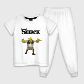 Детская пижама хлопок с принтом Shrek в Петрозаводске, 100% хлопок |  брюки и футболка прямого кроя, без карманов, на брюках мягкая резинка на поясе и по низу штанин
 | Тематика изображения на принте: shrek | аниме | мемы | мультфильм | персонажи | шрек