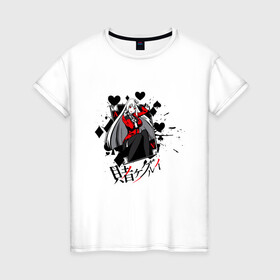 Женская футболка хлопок с принтом Yumeko Jabami в Петрозаводске, 100% хлопок | прямой крой, круглый вырез горловины, длина до линии бедер, слегка спущенное плечо | kakegurui | аниме | арт | безумный азарт | графика