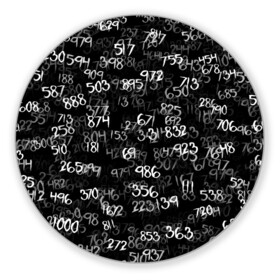 Коврик для мышки круглый с принтом Минус семь в Петрозаводске, резина и полиэстер | круглая форма, изображение наносится на всю лицевую часть | Тематика изображения на принте: 1000 7 | anime | ken kaneki | manga | tokyo ghoul | аниме | арифметика | канеки | кен | манга | математика | минус | семь | токийский гуль | тысяча | числа