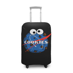 Чехол для чемодана 3D с принтом Cookies в Петрозаводске, 86% полиэфир, 14% спандекс | двустороннее нанесение принта, прорези для ручек и колес | cookies | nasa | астронавт | астрономия | глазки | земля | космос | наса | печенье | печеньки | планета | смайл | спутник