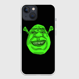 Чехол для iPhone 13 с принтом Shreks Face в Петрозаводске,  |  | donkey | fiona | gonna | is | life | love | me | once | roll | shrek | somebody | the | told | world | артур | в | гарольд | дракон | жизнь | кот | лорд | любовь | мем | мерлин | огр | осел | пиноккио | пряник | сапогах | фаркуад | фиона | чарм