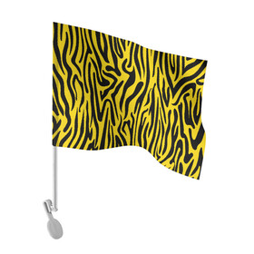 Флаг для автомобиля с принтом Тигровые полоски в Петрозаводске, 100% полиэстер | Размер: 30*21 см | абстракция | зоопринт | орнамент | полоски | полосы | пчелиный | тигровый