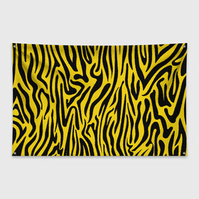 Флаг-баннер с принтом Тигровые полоски в Петрозаводске, 100% полиэстер | размер 67 х 109 см, плотность ткани — 95 г/м2; по краям флага есть четыре люверса для крепления | абстракция | зоопринт | орнамент | полоски | полосы | пчелиный | тигровый