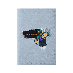 Обложка для паспорта матовая кожа с принтом Опасный гетто в Петрозаводске, натуральная матовая кожа | размер 19,3 х 13,7 см; прозрачные пластиковые крепления | бандит | гетто | надпись | опасность | парень | решетка. сетка | рэпер