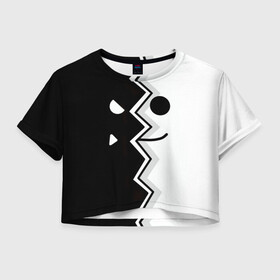 Женская футболка Crop-top 3D с принтом Geometry Dash | Fondo в Петрозаводске, 100% полиэстер | круглая горловина, длина футболки до линии талии, рукава с отворотами | dash | fondo | geometry | геометри | геометридаш | даш