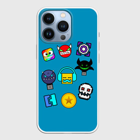 Чехол для iPhone 13 Pro с принтом Geometry Dash Icons в Петрозаводске,  |  | 2d | dash | demon | demons | devil | game | games | geometry | pixel | pixels | skull | smile | геометрия | демон | дьявол | игра | пикслели | платформер | смайл | смайлик | улыбка | череп