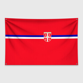 Флаг-баннер с принтом Сборная Сербии. в Петрозаводске, 100% полиэстер | размер 67 х 109 см, плотность ткани — 95 г/м2; по краям флага есть четыре люверса для крепления | дзюба | лига наций | последние новости | россия | сборная россии | сербия | сербия россия | сербия россия обзор | спорт | футбол | черчесов