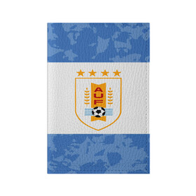 Обложка для паспорта матовая кожа с принтом Сборная Уругвая в Петрозаводске, натуральная матовая кожа | размер 19,3 х 13,7 см; прозрачные пластиковые крепления | кавани | португалия | россия | спорт | суарес | уругвай | футбол | чемпионат мира | чемпионат мира по футболу | чм | эдинсон кавани