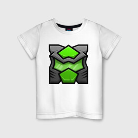 Детская футболка хлопок с принтом Geometry Dash | Doom (Z) в Петрозаводске, 100% хлопок | круглый вырез горловины, полуприлегающий силуэт, длина до линии бедер | 2d | arcade | game | geometry dash | meltdown | robtop | аркада | геометрический тире | раннер