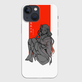 Чехол для iPhone 13 mini с принтом Незуко Камадо Kimetsu no Yaiba в Петрозаводске,  |  | demon slayer | kamado | kimetsu no yaiba | nezuko | tanjiro | аниме | гию томиока | зеницу агацума | иноске хашибира | камадо | клинок | корзинная девочка | манга | музан кибуцуджи | незуко | рассекающий демонов | танджиро