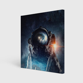 Холст квадратный с принтом Космонавт в Петрозаводске, 100% ПВХ |  | Тематика изображения на принте: звезды | космонавт | космос | небо | ночь | планеты