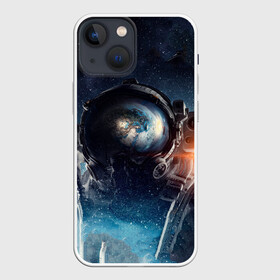 Чехол для iPhone 13 mini с принтом Космонавт в Петрозаводске,  |  | звезды | космонавт | космос | небо | ночь | планеты