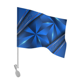Флаг для автомобиля с принтом 3D абстрактные фигуры BLUE в Петрозаводске, 100% полиэстер | Размер: 30*21 см | 3d | 3д | luxury | versace | vip | абстракция | блеск | блестки | версаче | вип | паттерн | роскошь | соты | текстуры