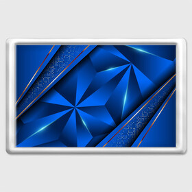Магнит 45*70 с принтом 3D абстрактные фигуры BLUE в Петрозаводске, Пластик | Размер: 78*52 мм; Размер печати: 70*45 | 3d | 3д | luxury | versace | vip | абстракция | блеск | блестки | версаче | вип | паттерн | роскошь | соты | текстуры