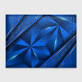 Обложка для студенческого билета с принтом 3D абстрактные фигуры BLUE в Петрозаводске, натуральная кожа | Размер: 11*8 см; Печать на всей внешней стороне | Тематика изображения на принте: 3d | 3д | luxury | versace | vip | абстракция | блеск | блестки | версаче | вип | паттерн | роскошь | соты | текстуры