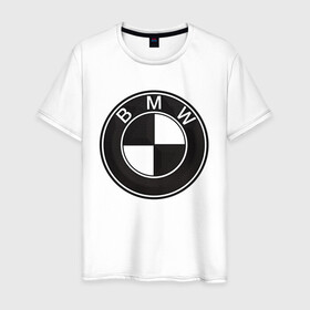 Мужская футболка хлопок с принтом BMW LOGO CARBON в Петрозаводске, 100% хлопок | прямой крой, круглый вырез горловины, длина до линии бедер, слегка спущенное плечо. | bmw | абстракция | авто | автомобиль | бмв | карбон | лого | логотип | машина | скорость