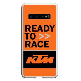 Чехол для Samsung Galaxy S10 с принтом KTM | READY TO RACE (Z) в Петрозаводске, Силикон | Область печати: задняя сторона чехла, без боковых панелей | enduro | ktm | moto | moto sport | motocycle | sportmotorcycle | ктм | мото | мото спорт | мотоспорт | спорт мото