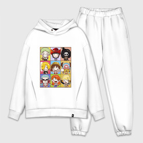 Мужской костюм хлопок OVERSIZE с принтом ONE PIECE WANTED   ВАН ПИС в Петрозаводске,  |  | anime | one piece | skull | wanted. | аниме | ван пис | манга | мультфильм | розыск | скелет | череп | японская анимация