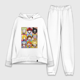 Женский костюм хлопок Oversize с принтом ONE PIECE WANTED   ВАН ПИС в Петрозаводске,  |  | anime | one piece | skull | wanted. | аниме | ван пис | манга | мультфильм | розыск | скелет | череп | японская анимация