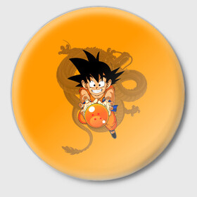 Значок с принтом Kid Goku в Петрозаводске,  металл | круглая форма, металлическая застежка в виде булавки | anime | dragon ball | аниме | анимэ | драгон бал | дрэгон бол | жемчуг дракона