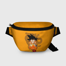 Поясная сумка 3D с принтом Kid Goku в Петрозаводске, 100% полиэстер | плотная ткань, ремень с регулируемой длиной, внутри несколько карманов для мелочей, основное отделение и карман с обратной стороны сумки застегиваются на молнию | anime | dragon ball | аниме | анимэ | драгон бал | дрэгон бол | жемчуг дракона