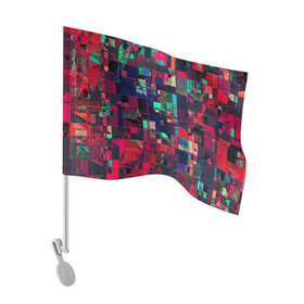 Флаг для автомобиля с принтом HAPPY WINDOWS в Петрозаводске, 100% полиэстер | Размер: 30*21 см | abstract | абстракция | квадраты | красное | прямоугольники