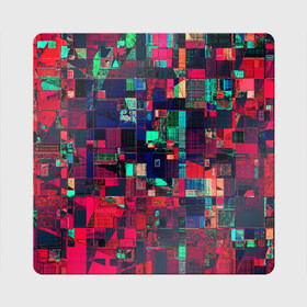 Магнит виниловый Квадрат с принтом HAPPY WINDOWS в Петрозаводске, полимерный материал с магнитным слоем | размер 9*9 см, закругленные углы | abstract | абстракция | квадраты | красное | прямоугольники