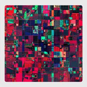 Магнитный плакат 3Х3 с принтом HAPPY WINDOWS в Петрозаводске, Полимерный материал с магнитным слоем | 9 деталей размером 9*9 см | abstract | абстракция | квадраты | красное | прямоугольники